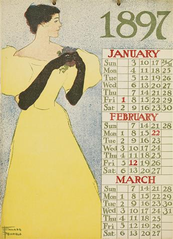 EDWARD PENFIELD (1866-1925). POSTER CALENDAR 1897. Complete calendar. 1896. 14x10 inches, 36x26 cm. R.H. Russell & Son, New York.